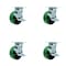 Service Caster 5 Inch Green Poly on Cast Iron Swivel Caster Set with Ball Bearings and Brakes SCC-30CS520-PUB-GB-TLB-4 - alternate 1